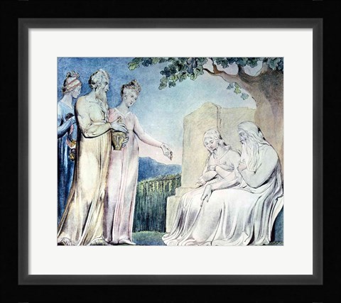 Framed Illustrations of the Book of Job; Job accepting Charity, 1825 Print