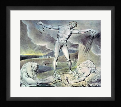 Framed Illustrations of the Book of Job; Satan smiting Job with Sore Boils, 1825 Print
