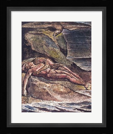 Framed Milton a Poem: Albion on the rock, 1804 Print