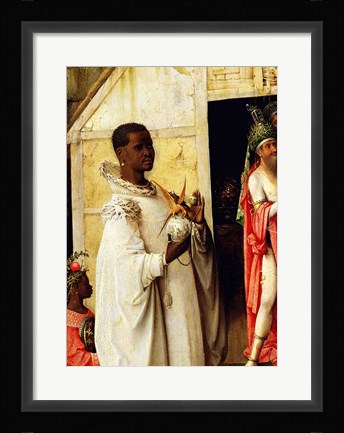 Framed Adoration of the Magi: detail of King Balthazar from the central panel of the triptych, 1510 Print