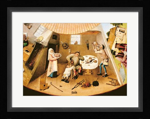 Framed Gluttony, detail from the Table of the Seven Deadly Sins and the Four Last Things, c.1480 Print