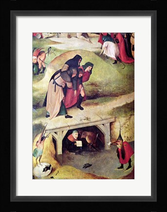 Framed Temptation of St. Anthony, detail from left hand panel of the triptych Print