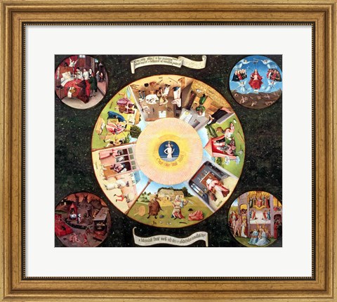 Framed Tabletop of the Seven Deadly Sins and the Four Last Things Print