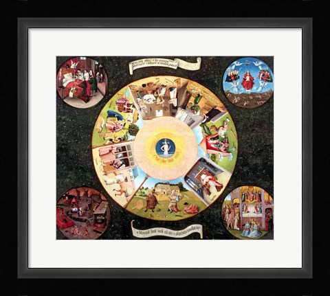 Framed Tabletop of the Seven Deadly Sins and the Four Last Things Print