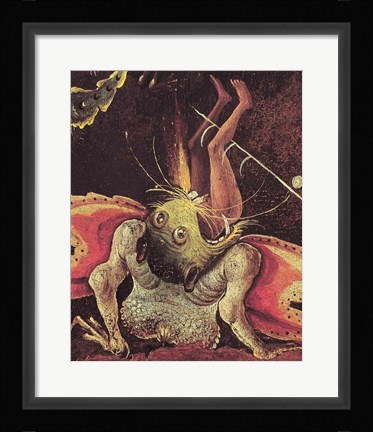 Framed Last Judgement, detail of a man being eaten by a monster, c.1504 Print