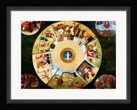 Framed Tabletop of the Seven Deadly Sins and the Four Last Things - detail Print