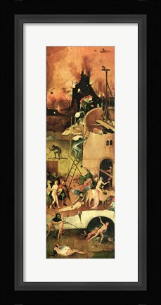 Framed Haywain: right wing of the triptych depicting Hell, c.1500 Print