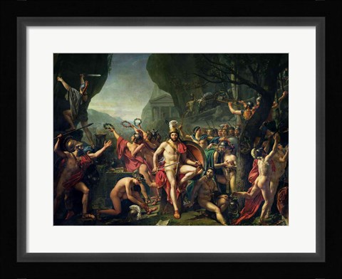 Framed Leonidas at Thermopylae, 480 BC, 1814 Print