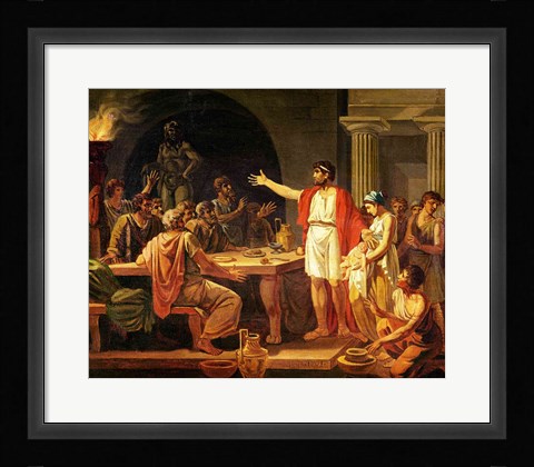 Framed Study for Lycurgus Showing the Ancients of Sparta their King, 1791 Print
