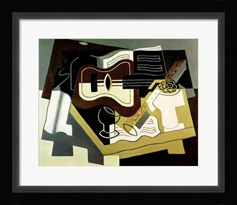 Framed Guitar and Clarinet, 1920 Print