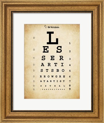 Framed Picasso Eye Chart Print