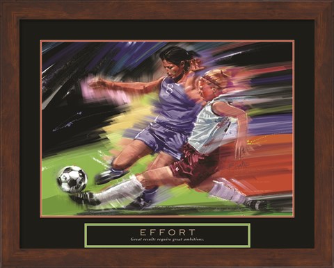 Framed Effort - Soccer Print