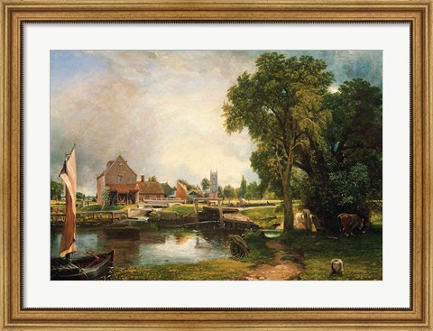 Framed Dedham Lock and Mill, 1820 Print