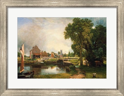 Framed Dedham Lock and Mill, 1820 Print