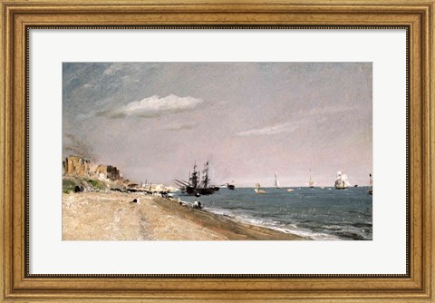 Framed Brighton Beach with colliers, 1824 Print