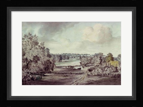 Framed Valley of the Stour, with Langham church in the distance Print