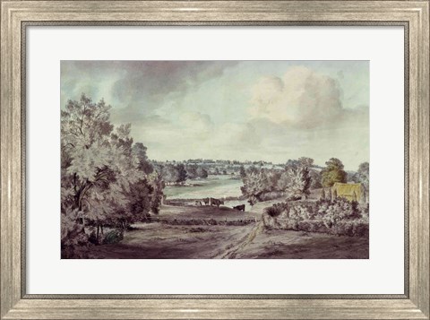 Framed Valley of the Stour, with Langham church in the distance Print