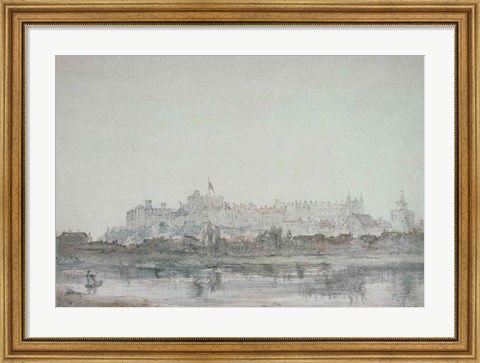 Framed Windsor Castle from the River, 19th century Print