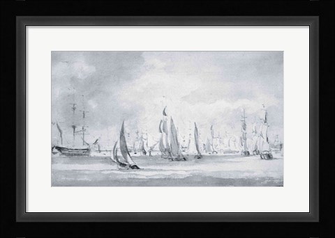 Framed Shipping in the Thames Print