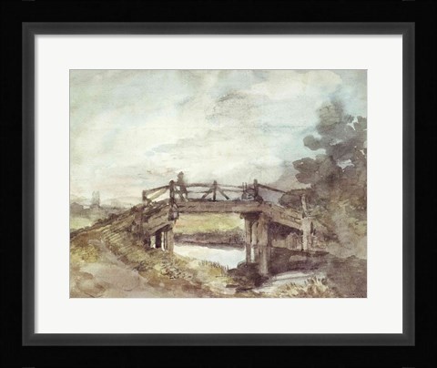 Framed Bridge Over the Stour Print