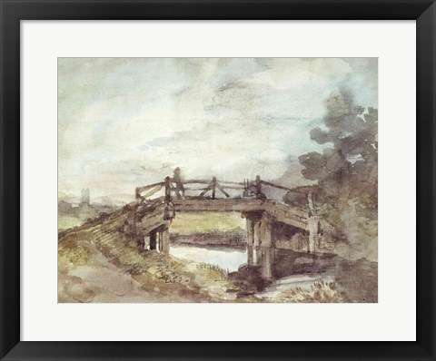 Framed Bridge Over the Stour Print