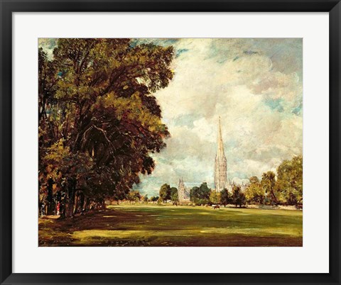 Framed Salisbury Cathedral from Lower Marsh Close, 1820 Print