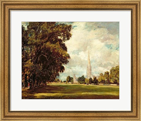 Framed Salisbury Cathedral from Lower Marsh Close, 1820 Print
