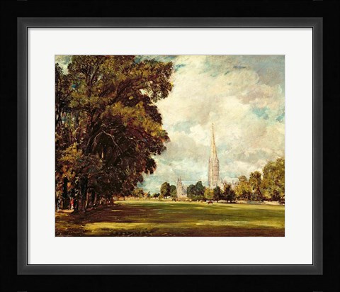 Framed Salisbury Cathedral from Lower Marsh Close, 1820 Print