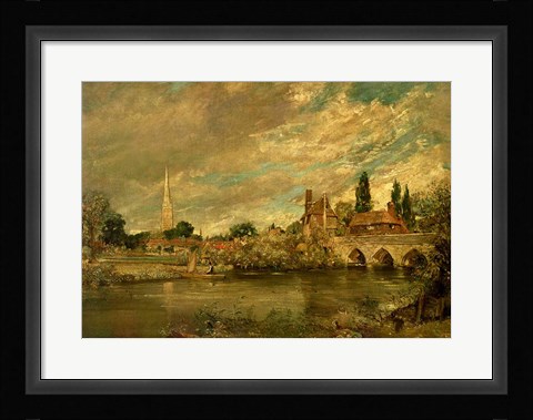 Framed Bridge of Harnham and Salisbury Cathedral Print