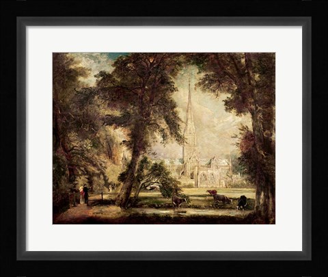 Framed Salisbury Cathedral from the Bishop's Grounds, c.1822-23 Print