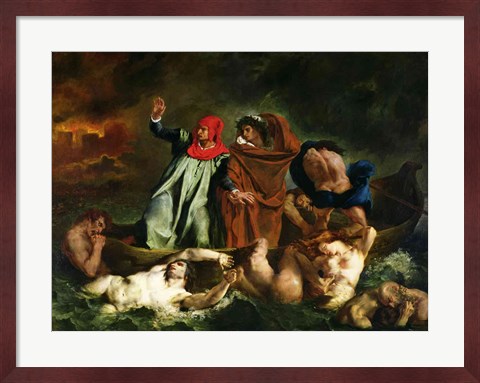 Framed Dante and Virgil in the Underworld, 1822 Print