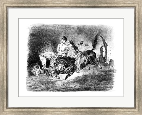 Framed Mephistopheles and Faust riding in the Night, Illustration for Faust by Goethe, 1828 Print
