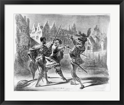 Framed Duel between Faust and Valentine, from Goethe&#39;s Faust Print