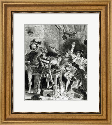 Framed Mephistopheles and the Drinking Companions, from Goethe&#39;s Faust, 1828 Print