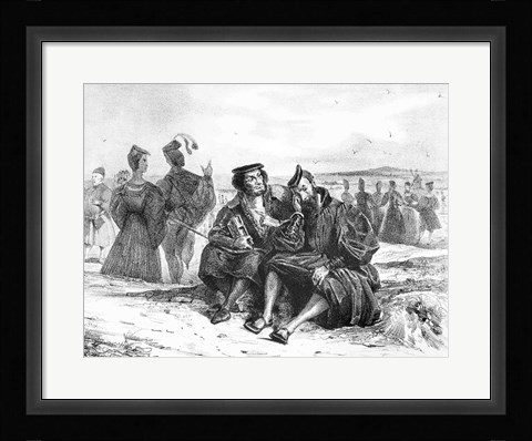 Framed Faust and Wagner in conversation, Illustration for Faust by Goethe Print