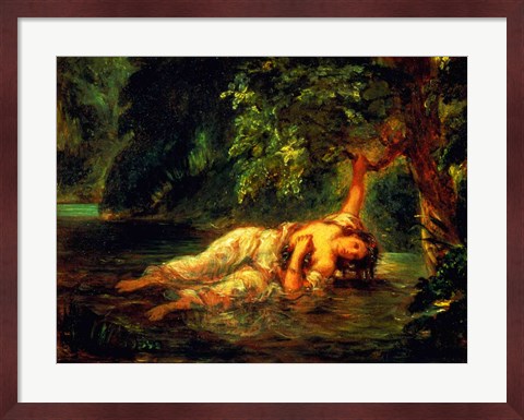 Framed Death of Ophelia, 1844 Print