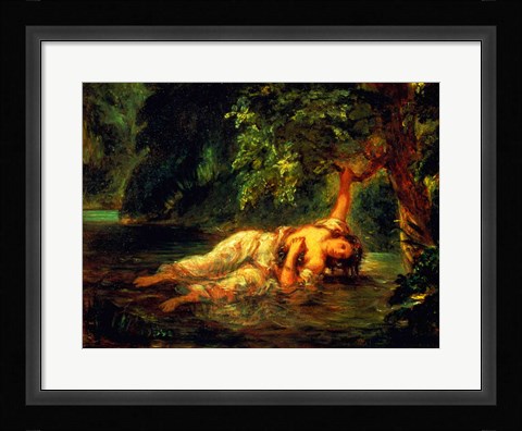 Framed Death of Ophelia, 1844 Print