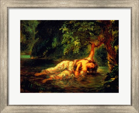 Framed Death of Ophelia, 1844 Print