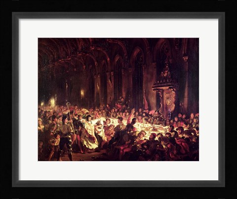 Framed Assassination of the Bishop of Liege, 1829 Print