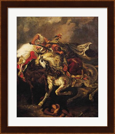 Framed Battle of Giaour and Hassan, after Byron&#39;s poem, &#39;Le Giaour&#39;, 1835 Print
