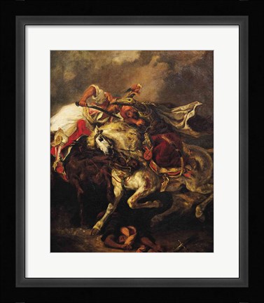 Framed Battle of Giaour and Hassan, after Byron's poem, 'Le Giaour', 1835 Print