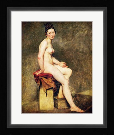 Framed Seated Nude, Mademoiselle Rose Print