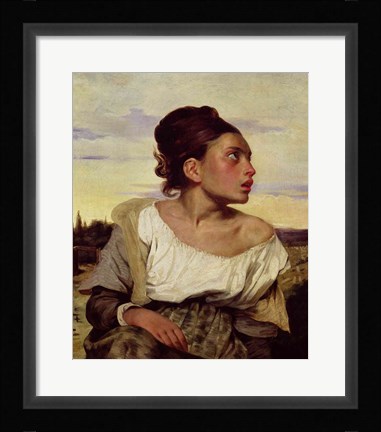 Framed Young Orphan in the Cemetery, 1824 Print
