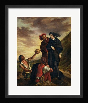 Framed Hamlet and Horatio in the Cemetery, from Scene 1, Act V of 'Hamlet' Print