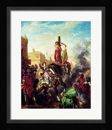 Framed Olinda and Sophronia on the Pyre Print