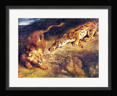 Framed Tiger and Lion Print