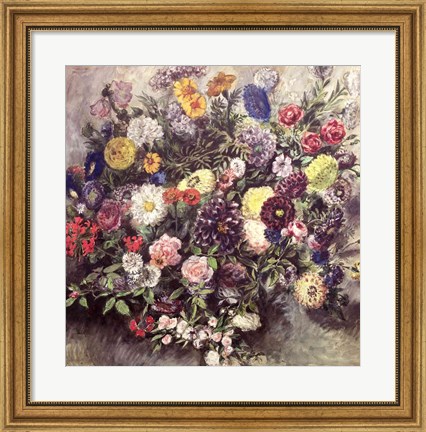 Framed Bouquet of Flowers Print