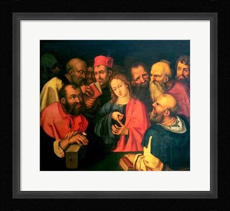 Framed Christ, aged twelve, among the scribes Print