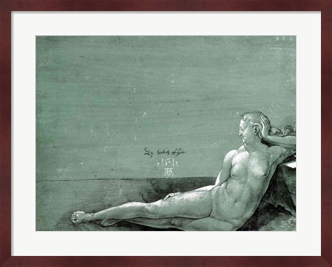 Framed Reclining female nude, 1501 Print