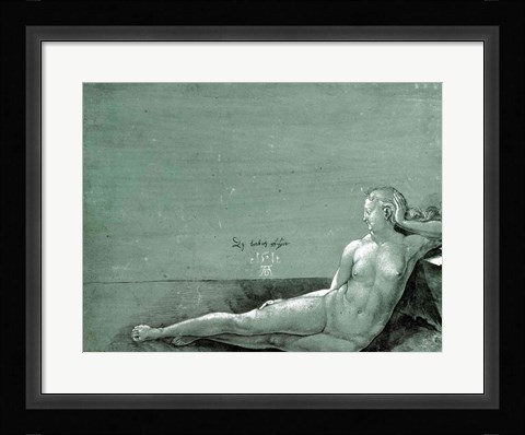 Framed Reclining female nude, 1501 Print